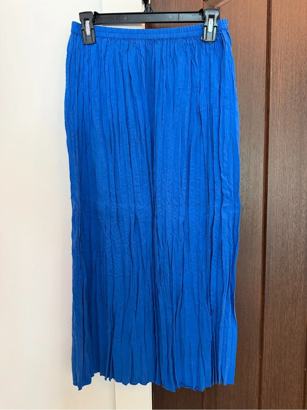 Club Monaco Bright Blue Crinkle Maxi Skirt